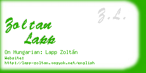 zoltan lapp business card